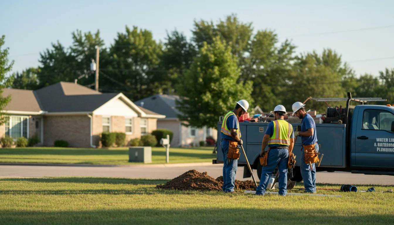 Residential water line and bathroom plumbing service in Pavilion, NY